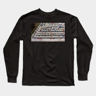 A lot of trucks on parking lot aerial view Long Sleeve T-Shirt